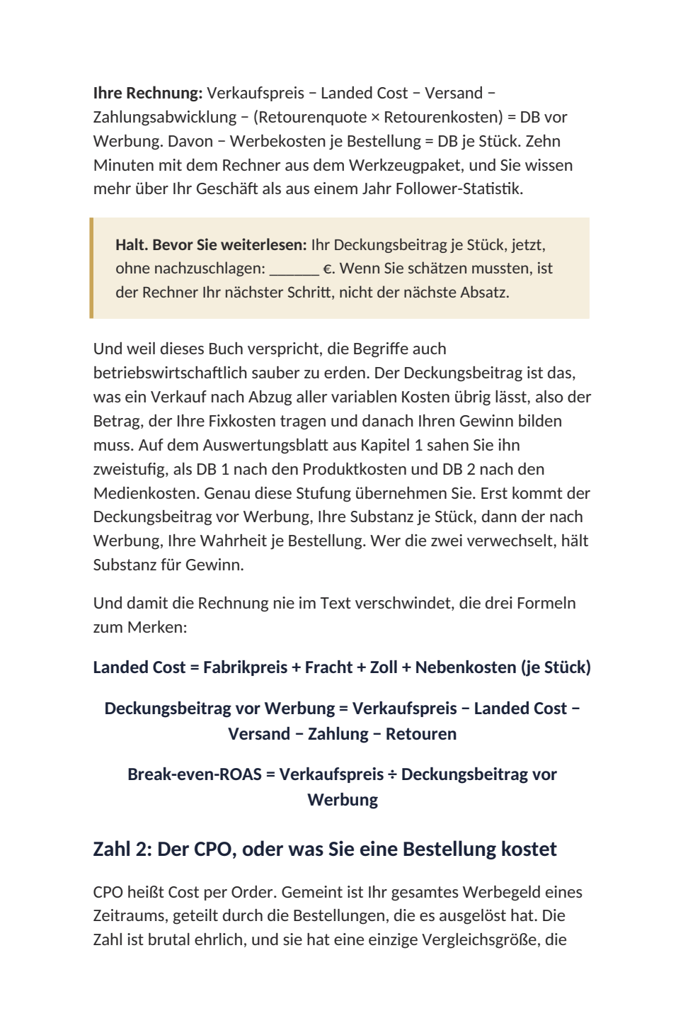 Originalseite aus Kapitel 9: Kosten, Deckungsbeitrag und Break-even-ROAS
